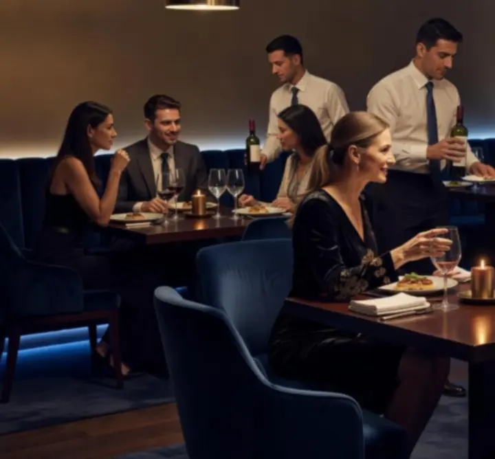 Bensőséges esti esemény elegáns asztalokkal, vacsorával és társasági hangulattal az Evening Table Hubban